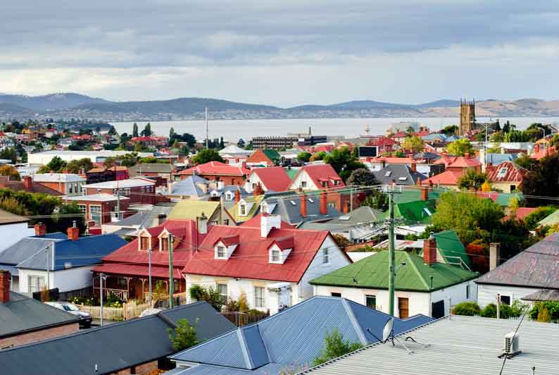 Hobart rooftops, Tasmania, Australia