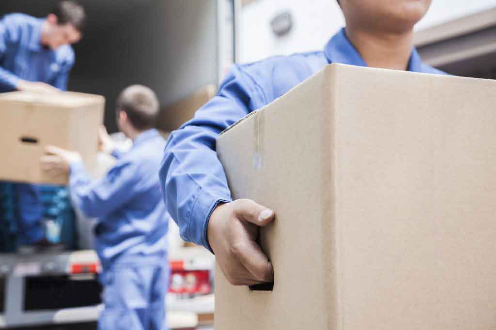 removalists unloading moving truck