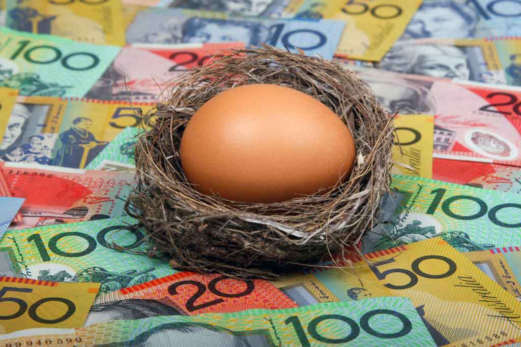 Savings nest egg concept with Australian dollar notes aa shallow depth of field. Click to see more...