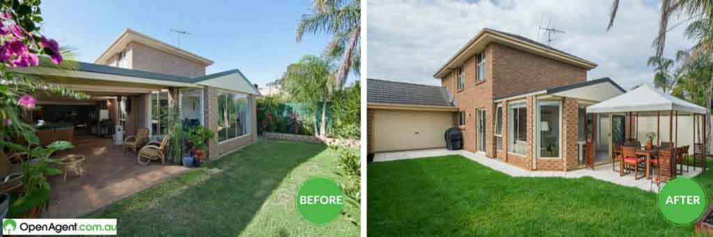 Backyard renovations before and after